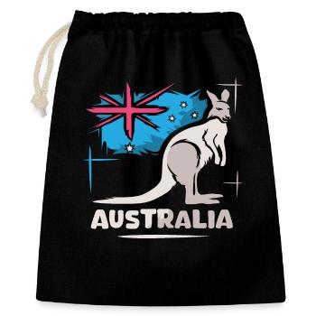 Australia Kangaroo Comic Flag Nature Animals Logo - Gift Bag 40 x 50 cm - black - Front