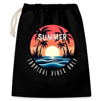 Summer tropical vibes only - Gift Bag 40 x 50 cm - black - Front