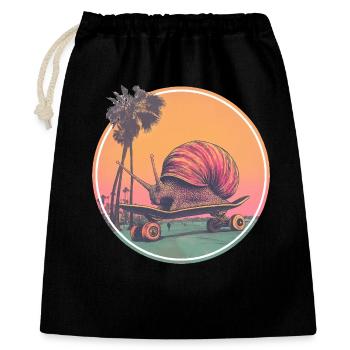 Cool skateboard snail – chilled retro design - Gift Bag 40 x 50 cm - black - Front