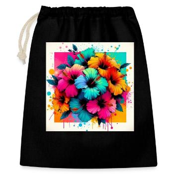 Hibiscus Flowers - Gift Bag 40 x 50 cm - black - Front