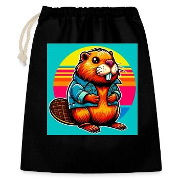 beaver - Gift Bag 40 x 50 cm - black - Front