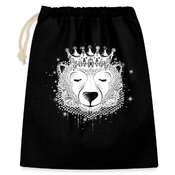 Ours polaire majestueux avec couronne – symbole de tranquillité - Sac cadeau 40 x 50 cm - noir - Devant