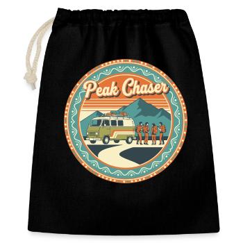 Peak Chaser Retro-Abenteuer - Geschenkbeutel aus Baumwolle (40 x 50 cm) - Schwarz - Vorne