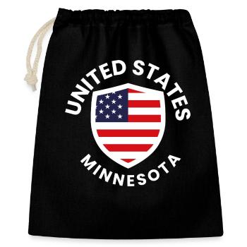 Patriotic USA Minnesota Schilddesign - Geschenkbeutel aus Baumwolle (40 x 50 cm) - Schwarz - Vorne