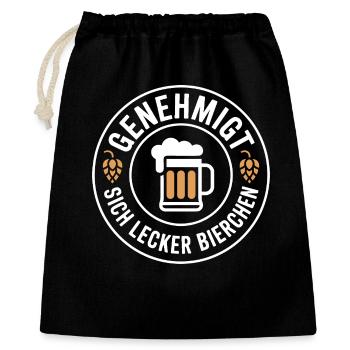 se permet de se faire plaisir bière alcoolisée bière de fête - Sac cadeau 40 x 50 cm - noir - Devant
