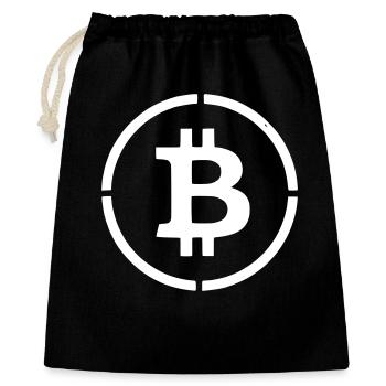 Bitcoin Logo B Symbol Stencil Vector - Gift Bag 40 x 50 cm - black - Front
