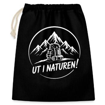 Abenteuer-Rucksackwandern - Geschenkbeutel aus Baumwolle (40 x 50 cm) - Schwarz - Vorne