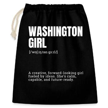 Portrait de la fille Washington Typographe - Sac cadeau 40 x 50 cm - noir - Devant