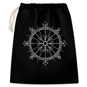 Vegvisir 9 Worlds Runes - Germanic Vikings - Gift Bag 40 x 50 cm - black - Front