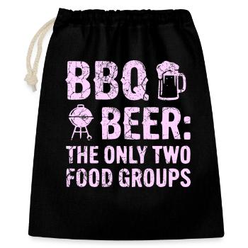 BBQ Shirt, hoodie, geschenkidee für Grillmeister - Geschenkbeutel aus Baumwolle (40 x 50 cm) - Schwarz - Vorne
