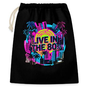 80s Retro Neon Party - Gift Bag 40 x 50 cm - black - Front