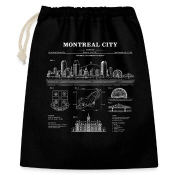 Plan directeur de la skyline de Montréal - Sac cadeau 40 x 50 cm - noir - Devant