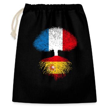 Arbre France Espagne Racines espagnoles drapeaux - Sac cadeau 40 x 50 cm - noir - Devant