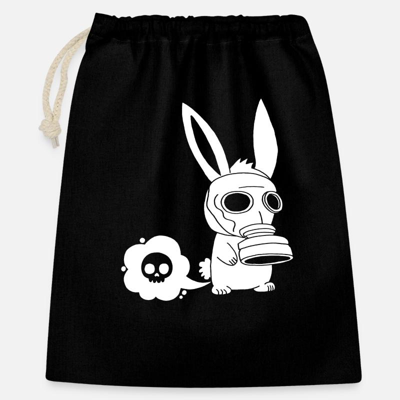 Lapin blanc qui pète - Sac cadeau 40 x 50 cm - noir