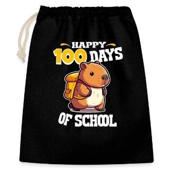 100 jours d’école – Cute Capybara Design - Sac cadeau 40 x 50 cm - noir - Devant