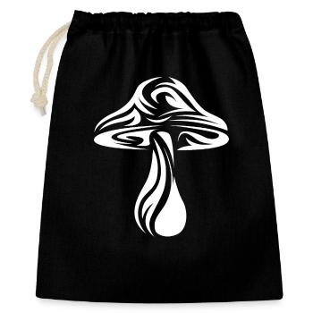 Mushroom Illustration - Pattern of Nature - Gift Bag 40 x 50 cm - black - Front