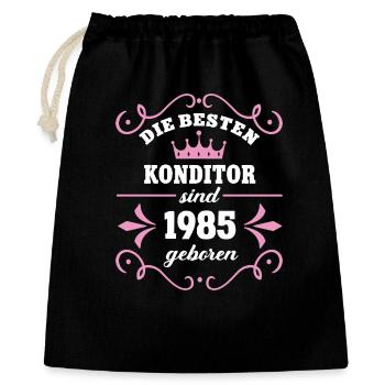 Confectioner Birthday 1985 Vintage Confectionery Born - Gift Bag 40 x 50 cm - black - Front