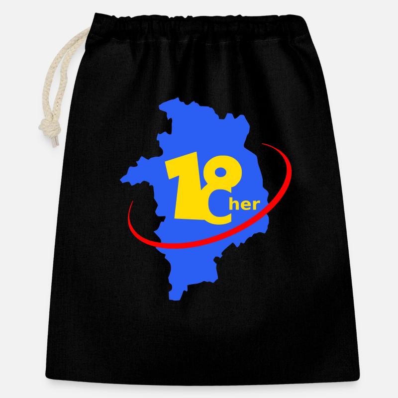 Logo 18 Abteilung von Cher - Geschenkbeutel aus Baumwolle (40 x 50 cm) - Schwarz