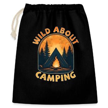 Passionné de camping - Sac cadeau 40 x 50 cm - noir - Devant
