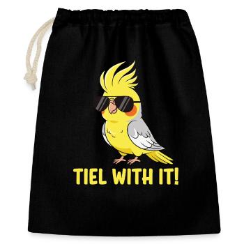 Calopsitte Perruche Humour Oiseau - Sac cadeau 40 x 50 cm - noir - Devant