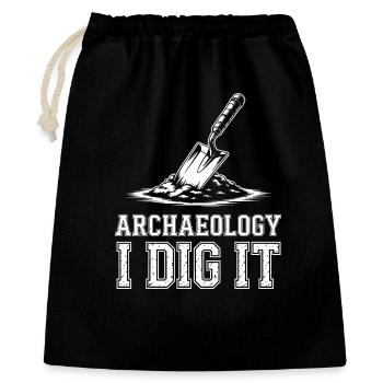 Archäologie Ich grabe es Tee - Geschenkbeutel aus Baumwolle (40 x 50 cm) - Schwarz - Vorne
