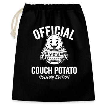 Official Couch Potato Holiday Edition - Geschenkbeutel aus Baumwolle (40 x 50 cm) - Schwarz - Vorne