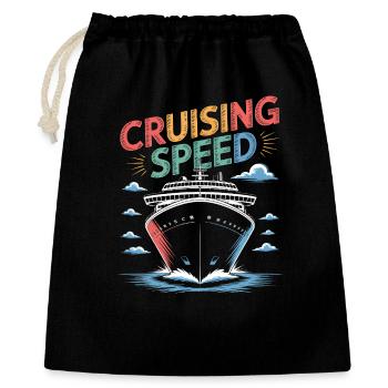 Cruise Speed Kreuzfahrtschiff Print - Geschenkbeutel aus Baumwolle (40 x 50 cm) - Schwarz - Vorne