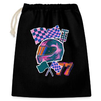Retro Wave Driver - Geschenkbeutel aus Baumwolle (40 x 50 cm) - Schwarz - Vorne