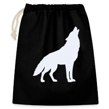Silhouette de loup au clair de lune - Sac cadeau 40 x 50 cm - noir - Devant
