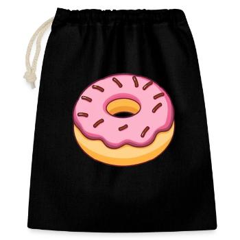 donut - Geschenkbeutel aus Baumwolle (40 x 50 cm) - Schwarz - Vorne