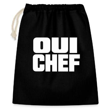 Qui Chef - Geschenkbeutel aus Baumwolle (40 x 50 cm) - Schwarz - Vorne