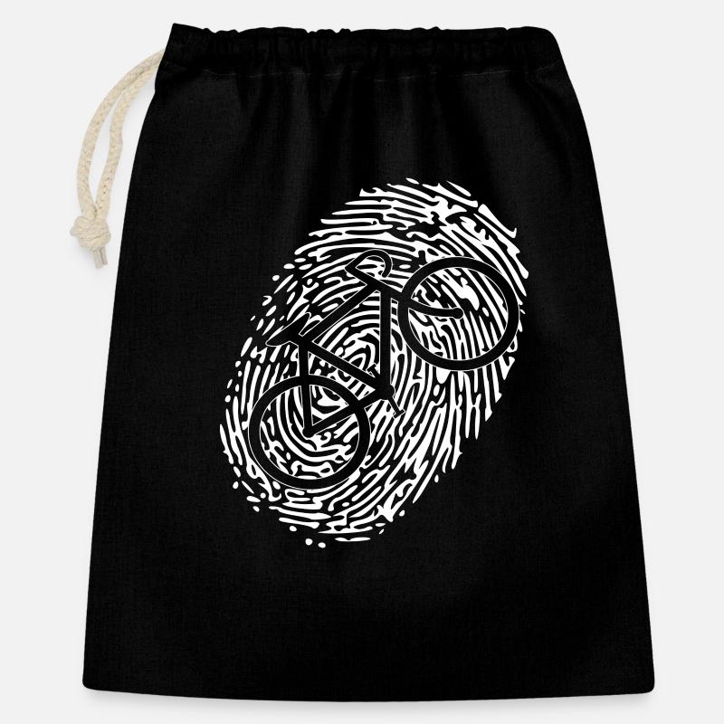 Empreinte digitale du vélo - Sac cadeau 40 x 50 cm - noir