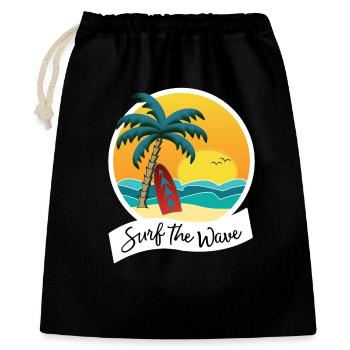 Surf the Wave - Gift Bag 40 x 50 cm - black - Front