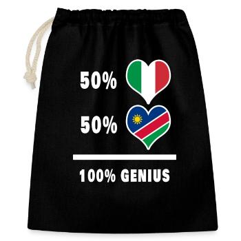 Brilliant Italien und Namibia / Geschenk - Geschenkbeutel aus Baumwolle (40 x 50 cm) - Schwarz - Vorne