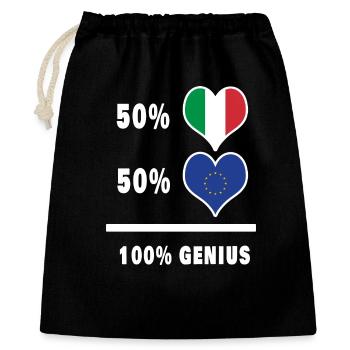 Europe et Italie 100% drapeaux fantastiques - Sac cadeau 40 x 50 cm - noir - Devant