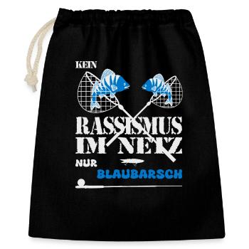 Kein Rassismus im Netz - Geschenkbeutel aus Baumwolle (40 x 50 cm) - Schwarz - Vorne