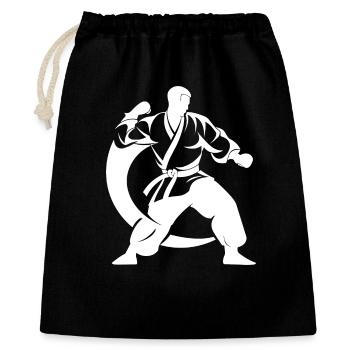 Karateka Drawing - Gift Bag 40 x 50 cm - black - Front