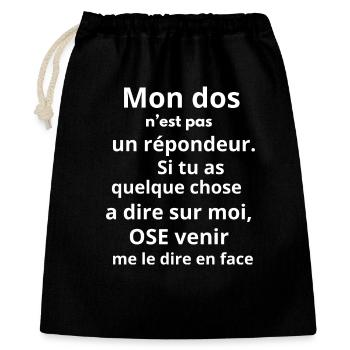 Citation humoristique sur la communication - Sac cadeau 40 x 50 cm - noir - Devant
