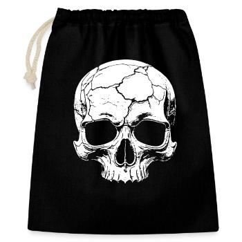 Abstract skull with cracks - Gift Bag 40 x 50 cm - black - Front