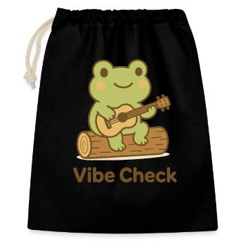 Frog on Log Akustikgitarre - Geschenkbeutel aus Baumwolle (40 x 50 cm) - Schwarz - Vorne