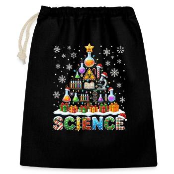 Wissenschafts Weihnachtsbaum Labor Geräte Geschenk - Geschenkbeutel aus Baumwolle (40 x 50 cm) - Schwarz - Vorne