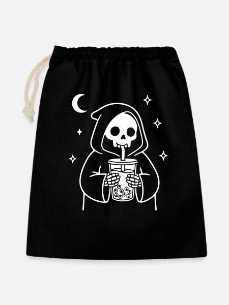 Grim Reaper with Bubble-Eye Tea - Gift Bag 40 x 50 cm - black