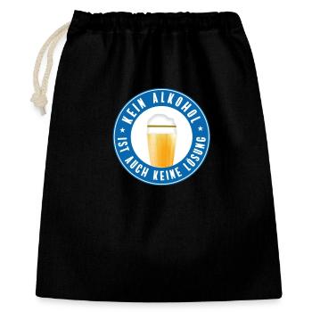 kein alkohol Spruch bier weizen festival party - Geschenkbeutel aus Baumwolle (40 x 50 cm) - Schwarz - Vorne