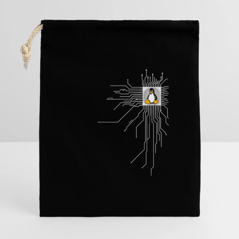 platine pingouin Core Coeur Ordinateur pc Nerd program Sac cadeau 40 x 50 cm