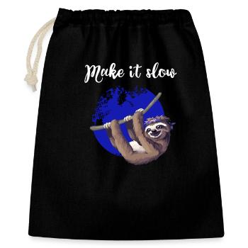 sloth make it slow paresseux lent Nerd pc chill - Sac cadeau 40 x 50 cm - noir - Devant