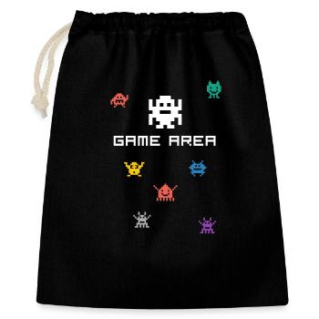 zone de jeu pixel nerd pc konsole retro gamer Monste - Sac cadeau 40 x 50 cm - noir - Devant
