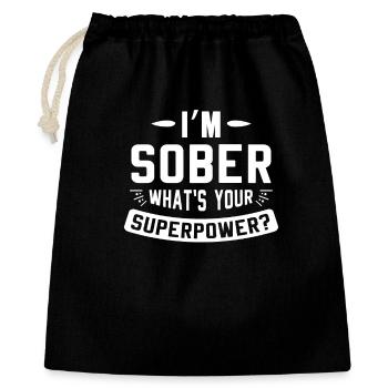 Conception de motivation sobre et superpuissante - Sac cadeau 40 x 50 cm - noir - Devant
