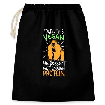 Vegan - Dites-le végétalien - Sac cadeau 40 x 50 cm - noir - Devant