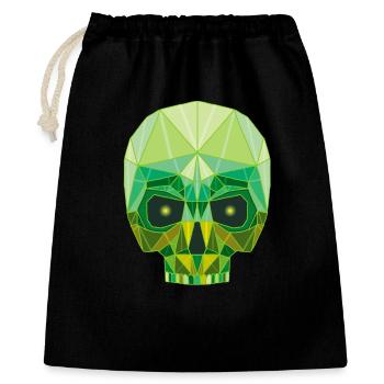 Tête de mort émeraude - Sac cadeau 40 x 50 cm - noir - Devant