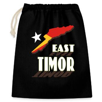 Carte du Timor oriental avec lettrage dynamique - Sac cadeau 40 x 50 cm - noir - Devant
